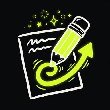 Doodle of a pencil drawing a lime swoosh — content that compounds
