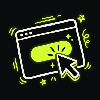 Doodle of a website button being clicked — web design built to convert