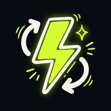 Doodle of a lime lightning bolt in refresh arrows — marketing that works today
